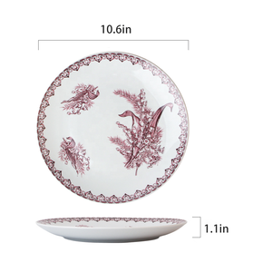 <span class=keywords><strong>Vajilla</strong></span> de tulipán, plato redondo de estilo Retro británico, plato de cerámica para carne de estilo occidental para el hogar - Product Image 5