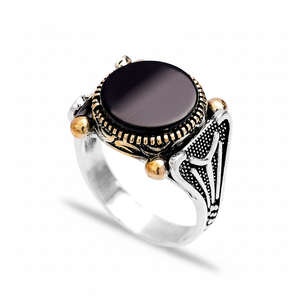 Onyx Stone Oval Shape <b>Men</b> <b>Ring</b> Jewelry Man Jewellery Wholesale Handcrafted Authentic 925 Sterling <b>Silver</b> <b>Men</b> <b>Ring</b> - Product Image 2