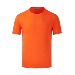 Venta al por mayor de fábrica Camiseta de secado rápido Verano Transpirable Cuello redondo Top Color sólido Deportes Hombres y mujeres Personalizado - Product Image 4