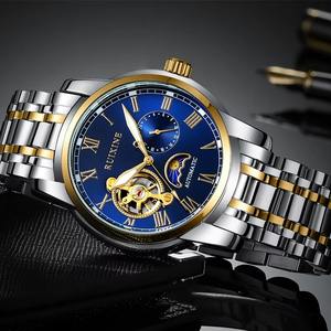 Drioshipping Montre de luxe à mouvement automatique pour hommes Montre mécanique lumineuse en acier inoxydable Logo personnalisé - Product Image 3