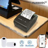 Imprimante thermique portable sans fil BT 58 mm, mini imprimante de reçus noir et blanc, compatible POS, code-barres, Linux, en stock