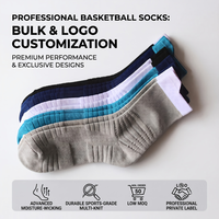 Chaussettes de basketball personnalisées avec logo, vente en gros, chaussettes de sport rembourrées à compression pour équipe, faible MOQ, fournisseur OEM