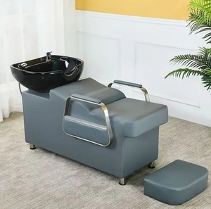 Sillón de lavado de pelo semi-reclinable de cuero sintético, de alta gama y diseño sencillo, especial para barberías y salones de belleza, popular en redes, directo de fábrica. - Product Image 6