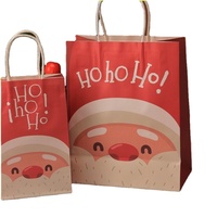 Nouveaux sacs cadeaux en papier kraft personnalisés avec fenêtre, sacs en papier rose pour poupées jouets à fleurs avec votre propre logo