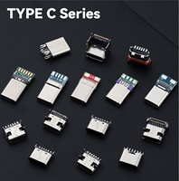 Conector USB de 6/12/14/16/24 pines, extensión de 90 y 180 grados, macho y hembra, conector USB SMD, conector USB tipo C