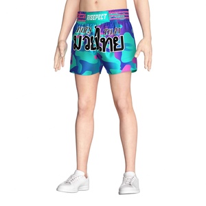 Shorts de Muay Thai professionnels durables pour l'entraînement et la compétition, en violet, pour la boxe thaïlandaise et les arts martiaux. - Product Image 5