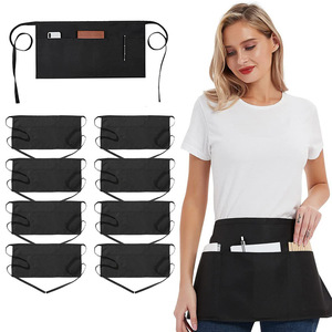 <span class=keywords><strong>Delantal</strong></span> pequeño <span class=keywords><strong>corto</strong></span> anudado para hombres y mujeres, <span class=keywords><strong>delantal</strong></span> publicitario para restaurante de hotel, chef, media circunferencia - Product Image 4