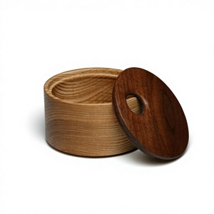 Food Grade Wooden Spice <b>Container</b> with Wooden Lid 250mL Capacity Eco-Friendly Durable Multifunction Kitchen Jar - Product Image 2
