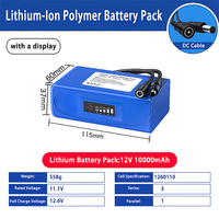 Paket Baterai Lithium-Ion Polymer 12V 10000mAh dengan Tampilan Daya & Kabel DC - Kapasitas Tinggi untuk Perangkat Tenaga Surya Luar Ruangan 146074