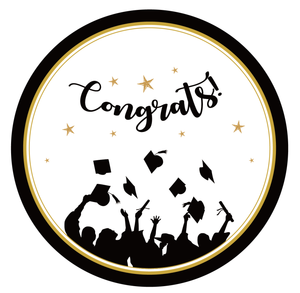 Uancai-vajilla desechable <span class=keywords><strong>para</strong></span> fiestas <span class=keywords><strong>de</strong></span> graduación, platos <span class=keywords><strong>de</strong></span> <span class=keywords><strong>papel</strong></span> dorados y negros, vasos y <span class=keywords><strong>servilletas</strong></span> - Product Image 4