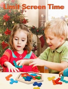Mainan Edukasi Prasekolah Heksagon Cat Berbasis Air Montessori Anak-anak Tahan Lama, Puzzle Kayu Alami Serbaguna yang Menyenangkan - Product Image 4