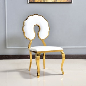 Nouveau design de chaises de banquet en cuir souple à dossier rond en acier inoxydable pour hôtel, pour événement et mariage - Product Image 2