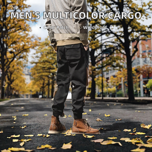 Pantalones Jogger Cargo Casuales para Hombre, Cintura Elástica, Múltiples Bolsillos, Transpirables, Impermeables, de Pana de Peso Medio, para Otoño - Product Image 2