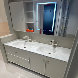 Mobile <span class=keywords><strong>da</strong></span> Bagno Minimalista in Legno Massello con Specchio Intelligente, Qualità <span class=keywords><strong>da</strong></span> Esportazione, Sconto Speciale - Product Image 1