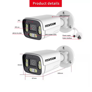 Fosvision 8MP 4k PoE <span class=keywords><strong>IP</strong></span> <span class=keywords><strong>Camera</strong></span> đầy đủ màu sắc tầm nhìn ban đêm ngoài trời IR an ninh không thấm nước Bullet CCTV <span class=keywords><strong>Camera</strong></span> 265 hai cách âm thanh - Product Image 6