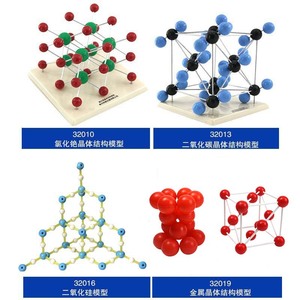 Modèle de structure cristalline du chlorure de césium, modèles moléculaires et atomiques du dioxyde de carbone et du dioxyde de silicium pour les niveaux junior et senior - Product Image 5