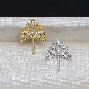 Colgante de Corona de Plata S925, 10-17, Accesorio de Perla DIY, Bandeja Vacía, Producto Semiterminado 4011, Fornituras y Componentes de Joyería - Product Image 3