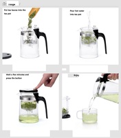 Samadoyo E-01 2025 – Nouvelle théière portable personnalisée en verre borosilicate résistant à la chaleur de 500 ml, avec infuseur et filtre en acier inoxydable, écologique