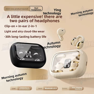 Auriculares de Clip para Oreja 5.4 con Cancelación Activa de Ruido (ANC), Resistentes al Agua, Sonido Estéreo Binaural, Compatibles con Dos Teléfonos - Product Image 5