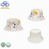 Chapeau Bob Personnalisé 2026 Tendance avec Impression Artistique Abstraite, 100% Coton Biologique, Logo White Juniper