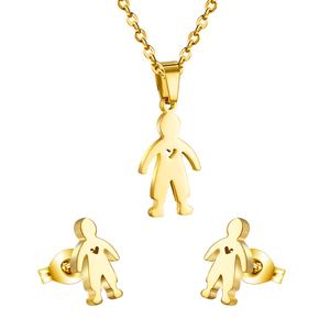 Ason – Ensemble de bijoux en acier inoxydable plaqué or 18 carats avec collier et boucles d'oreilles papillon gravées sur mesure, prix usine abordable pour femmes et jeunes filles - Product Image 6