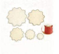 5 pièces de fonds de paniers en bois pour le crochet, le tissage et le tricot, pour l'artisanat de crochet ou de tricot, la décoration intérieure (trou : 6 mm)