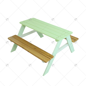 Combinación de <span class=keywords><strong>mesa</strong></span> <span class=keywords><strong>y</strong></span> silla de pícnic al aire libre de madera para niños <span class=keywords><strong>y</strong></span> muebles de jardín <span class=keywords><strong>Juego</strong></span> de Banco de patio para jugar, relajarse o cenar - Product Image 4