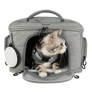 Sac à bandoulière classique et pratique pour animaux de compagnie, fermeture éclair étanche, design rembourré multi-structurel et respirant pour petits chiens en randonnée - Product Image 6