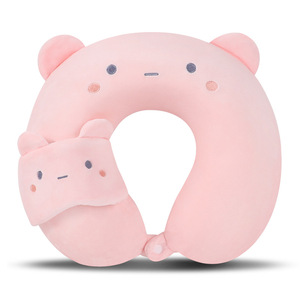 Almohada de Viaje en Forma de U, Personalizada, de Dibujos Animados, Suave, con Funda de Felpa, Espuma Viscoelástica y <span class=keywords><strong>Antifaz</strong></span> <span class=keywords><strong>para</strong></span> <span class=keywords><strong>Dormir</strong></span>, Venta al Por Mayor - Product Image 2