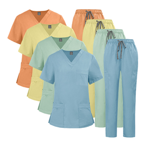 Vendita calda da donna per cure mediche uniformi in poliestere morbido da medico ospedaliero abbigliamento lavabile per infermiere Set corto - Product Image 4