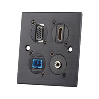 86 Alüminyum Multimedya Duvar Bilgi Kutusu Çift 4-Port D-Tipi Modül CAT5e/CAT6 RJ45 /VGA Ses/Görüntü Ön Panel Soketi