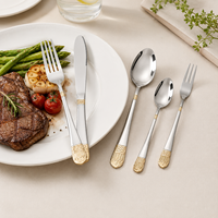 Ensemble de vaisselle de mariage en acier inoxydable, finition miroir, qualité alimentaire, réutilisable, compatible lave-vaisselle, pour hôtels, restaurants, traiteurs, vente en gros