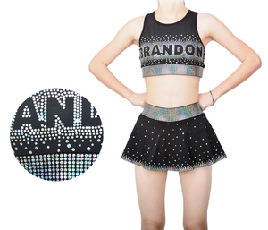 Jupe de pratique de pom-pom girl de haute qualité en gros jupes de réservoir de culture de <span class=keywords><strong>train</strong></span> d'exercice Bling personnalisées - Product Image 3
