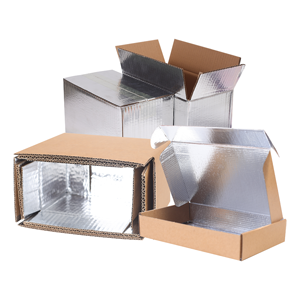 Tùy chỉnh dây chuyền lạnh vận chuyển carton container Kraft bao bì thực phẩm đông lạnh nhiệt lá cách điện vận chuyển bưu phẩm hộp dập nổi - Product Image 1