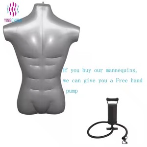 Mannequin gonflable en PVC en gros, sans tête, gain de place, mannequin masculin demi-corps avec pompe à air, mannequin gonflable Toros - Product Image 6