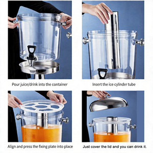 Distributeur de bière à tour de 8L grande capacité <span class=keywords><strong>avec</strong></span> tube à glace et lumière LED, pour fêtes et bars - Product Image 6
