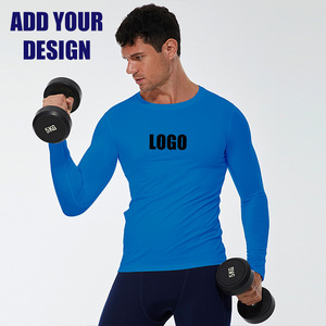 Camiseta Lisa de Cuello Redondo de Secado Rápido, Manga Larga, Deportiva, Casual, para Hombre, con Estampado Personalizado, Camisetas Personalizadas al por Mayor con Logotipo - Product Image 2