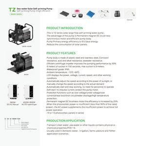 Pompe à eau solaire auto-amorçante haute performance pour eau de mer, 3,7 CV, 2,8 kW, 240 V, 6 pouces, ensemble complet pour l'agriculture - Product Image 3