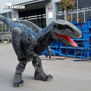 Mascotte de dinosaure motorisé, vélociraptor, location de costumes