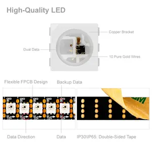 Btf 기술 ip30 ip65 ip67 12v rgb 디지털 led 스트립 유형 GS8208