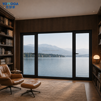 Ventana Corredera de Aluminio de Alta Resistencia para Edificios Comerciales, Vista Panorámica con Gran Área de Visión y Marco Oscuro