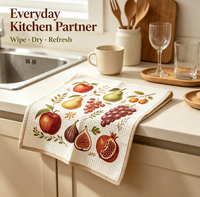 Premium Super Absorbent Quick Dry Waffle Weave Reusable Microfiber Kitchen Tea Towel for Household Dish Cleaning