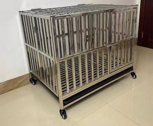 Durable antirouille pliable maison pour animaux de compagnie chat chien Cage en acier inoxydable Mobil pliant animalerie meubles pour usage intérieur/extérieur - Product Image 2