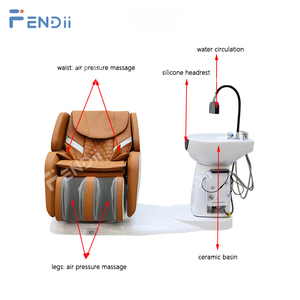 Su sirkülasyonu ve buharlama sistemi ile çok fonksiyonlu berber salonu masajlı saç yıkama koltuğu - Product Image 4