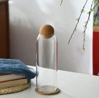 Bocaux en verre borosilicate transparent faits à la main avec couvercles en liège, logo client, pot à thé, noix, bonbons, service hermétique, cadeaux
