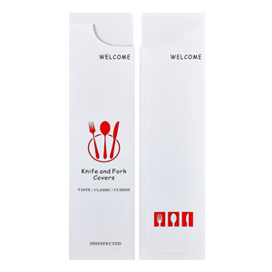Sac en <span class=keywords><strong>papier</strong></span> à couverts avec logo personnalisé Fourchette de restaurant Couteau Cuillère Couverts Set d'argenterie Pochette en <span class=keywords><strong>papier</strong></span> <span class=keywords><strong>kraft</strong></span> avec serviette de table - Product Image 6