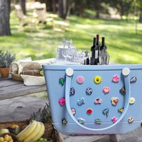 Accessoires Boggbag : Pendentif de sac en plastique avec lettres et fleurs, breloque de baseball, motif dessin animé mignon, pour décoration de sac de plage