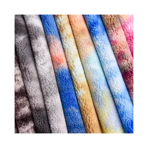 Custom cheapest best quality floral design soft polyester knitting sherpa fleece fabric for women winter clothes