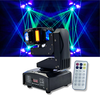 Projecteur à tête mobile 200W à 4 têtes, 16x10W RGBW 4-en-1, faisceau laser, stroboscope, turbine à vent rotative, DMX512, activé par le son, balayage 540/320