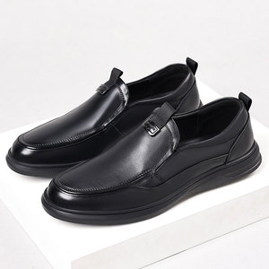 Nueva Llegada: Zapatos Slip-On de Cuero Genuino para Hombre, Estilo Casual de Negocios, Parte Superior Suave, Antideslizantes, Cómodos para Uso Diario - Product Image 4